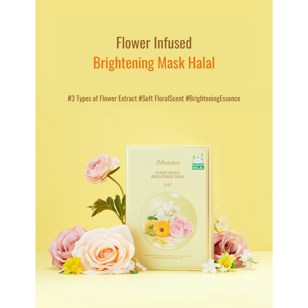 JM Solution Flower Infused Brightening Mask Halal (10EA)