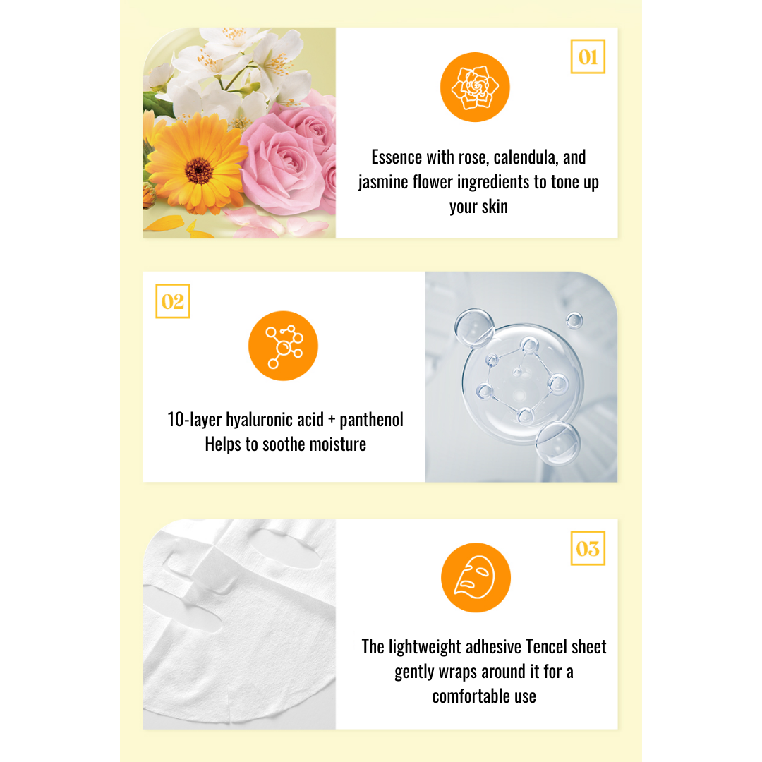 JM Solution Flower Infused Brightening Mask Halal (10EA)