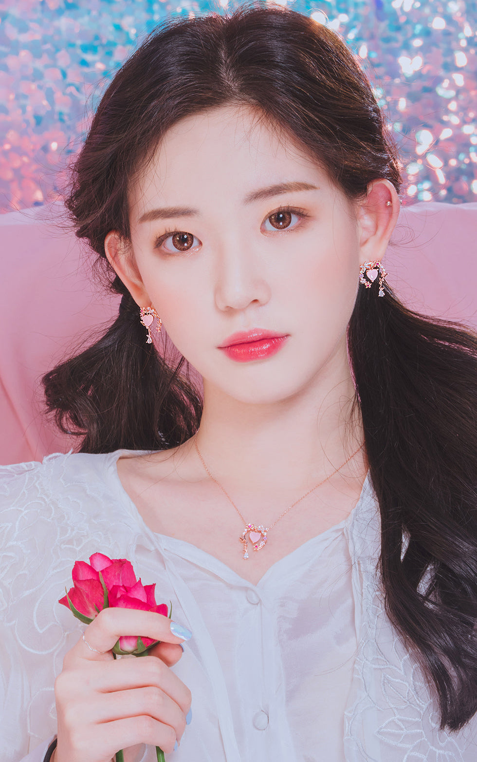 Wing Bling Trembling Heart Earrings