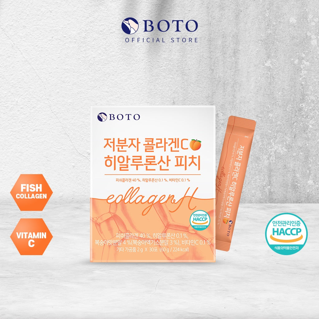 BOTO Low Molecular Collagen C Hyaluronic Acid Peach (30 Sticks)