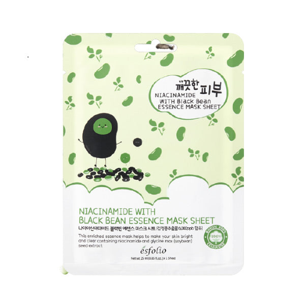 Esfolio Pure Skin Niacinamide with Black Bean Essence Mask Sheet