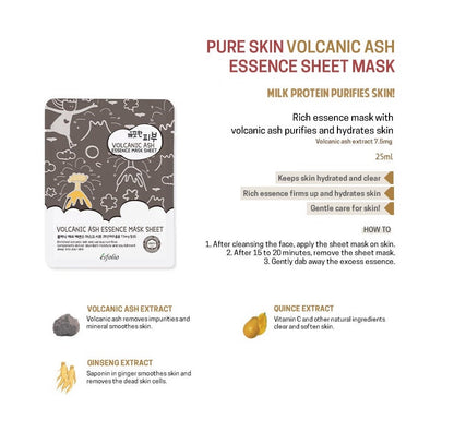 Esfolio Pure Skin Volcanic Ash Essence Mask Sheet