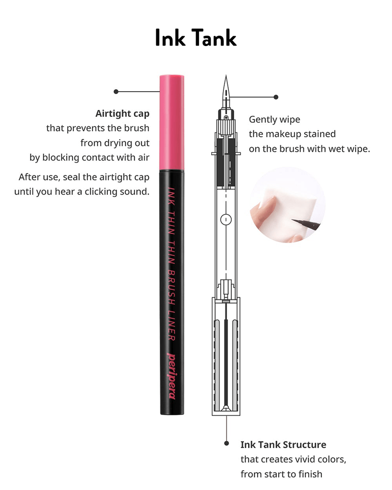 Peripera Ink Thin Thin Brush Liner - 001 Black Noir