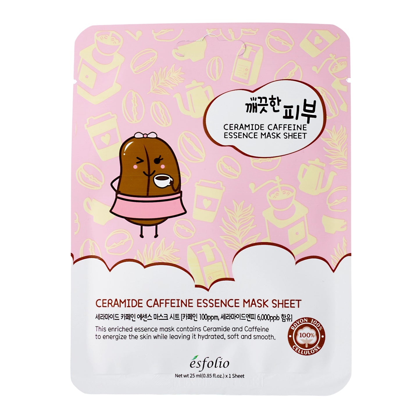 Esfolio Pure Skin Ceramide Caffeine Essence Mask Sheet